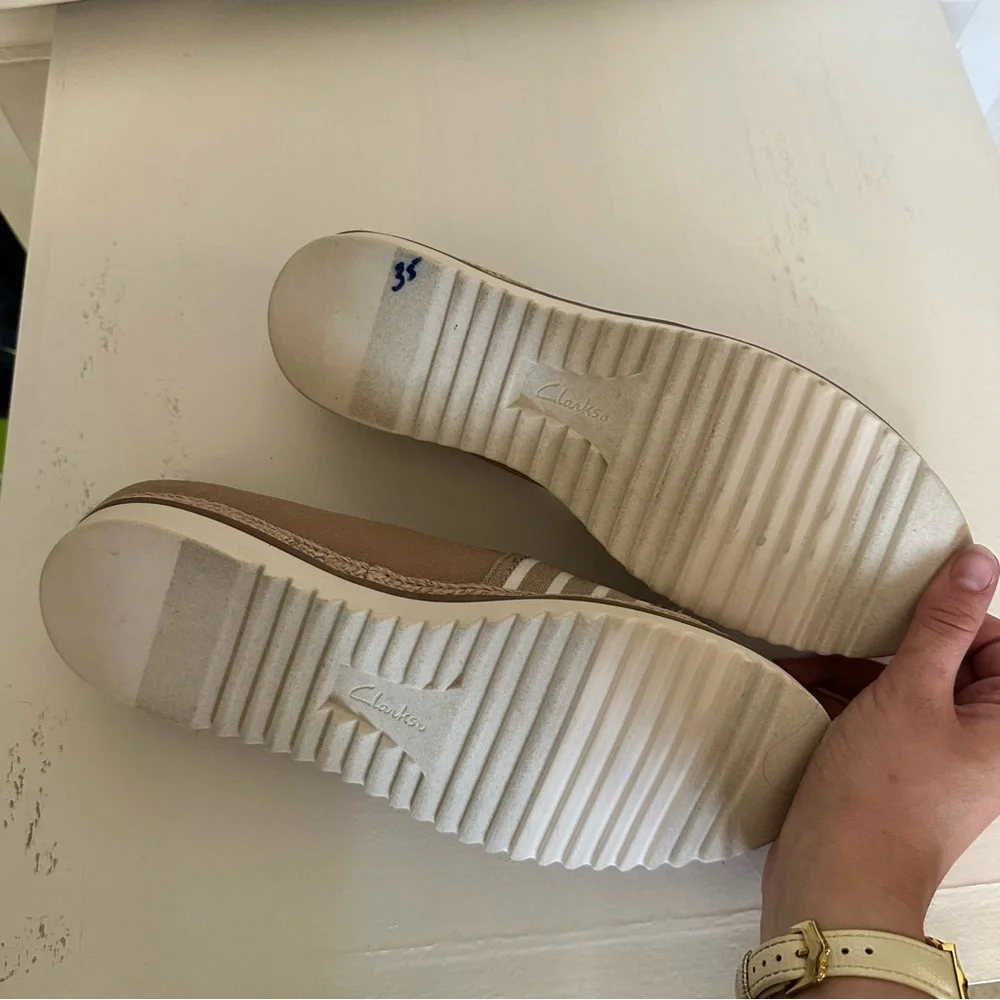 Clark’s Striped‎ Espadrilles Serena Paige shoes sz 8.5